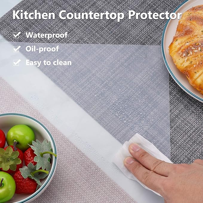 Gartful Silicone Mats for Kitchen Counter, Large Silicone Countertop Protector 25" by 17", Nonskid Heat Resistant Desk Saver Pad, Multipurpose Mat, Placemat, White