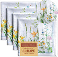 Maison d' Hermine Cloth Napkins Set of 4 100% Cotton Everyday Reusable Square Napkins Cloth Washable Dinner Party Wedding Restaurant Valentines Day Decorations Spring/Summer (Fleurs De Mai, 20" x 20")