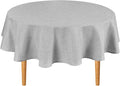 Hiasan 90 Inch Round Tablecloth Linen - Wrinkle and Stain Resistant Washable Polyester Fabric Table Cloth for Patio Dining Room Kitchen Party, Light Grey