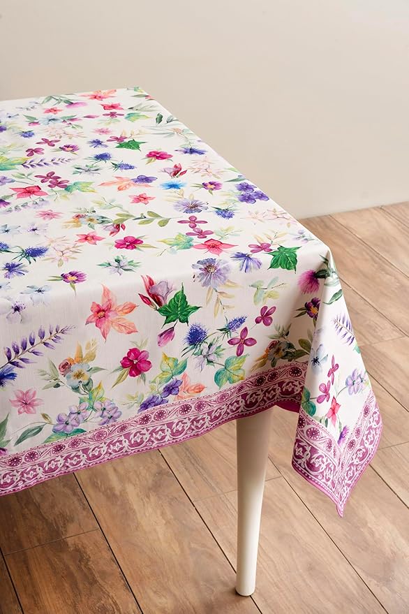 Maison d' Hermine Table Cloth Rectangle Table 100% Cotton 60 x 120 Inches Tablecloth Reusable Decorative for Dining Room Farmhouse Home Valentines Day Decorations Spring Summer - Chardon