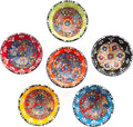 Ceramic Small Dipping Bowls Set of 6, 3.5 Oz Soy Sauce Dish, Handmade Charcuterie, Colorful Pinch, Dishwasher & Microwave Safe, 3.2'' Mini (FLOWER BLOOM)