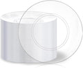 Hioasis 100pcs Clear Plastic Plates for Party - 10.25" Dinner Plates Disposable, Heavy -duty, Classy and Elegant for Wedding