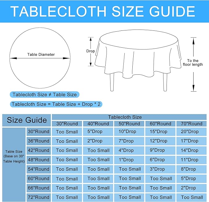 Hiasan 45 Inch Round Tablecloth Linen - Wrinkle and Stain Resistant Washable Polyester Fabric Table Cloth for Patio Dining Room Kitchen Party, Stone