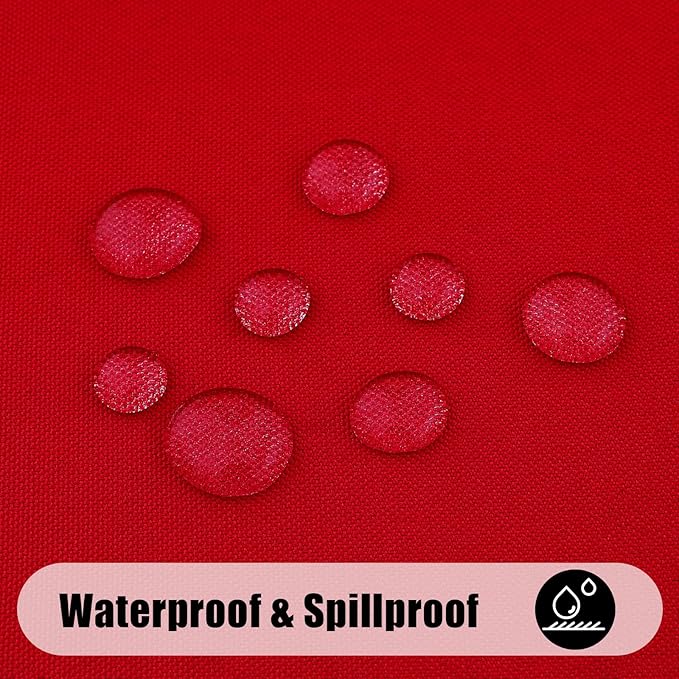 Smiry Rectangle Table Cloth, Waterproof Anti-Scratch Polyester Tablecloth, Decorative Washable Fabric Table Cover for Dining, Buffet, Parties and Outdoor, 60x120, Red