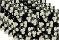 Spring Place mats Set of 4,12x18 Inches Black Beige Hydrangea Floral Decorative Summer Decor Flower Placemats Rectangle Spring Table Mats for Party Home Kitchen Dining Table Decoration