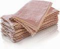 FINGERCRAFT Dinner Cloth Napkin Cotton Muslin Double Gauze 4 Pack with Classic Lace for Everyday Use, Wedding, Party, Christmas, Easter Napkins Cloth are Pre Shrunk and Good Absorbency Peach Wipe