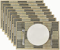 ANDSTAR Set of 8 Pcs Bamboo Placemats Rectangle Table Placemats Natural Anti-Slip Washable Heat-Resistant Table Mats for Dining Room and Kitchen(Plaid Natural Color)