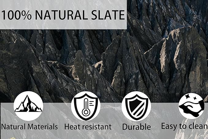 6 Pieces Slate Drink Coasters, 4 Inch Personalized Black Coasters Stone Coaster Set, Laser Engraving Blanks, Scratch Resistant Bottom, Home Office Kitchen Housewarming Gifts Wedding Party,Round