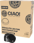 CIAO! 8oz Coffee Cup Sipper Black Dome Lid, (80mm) 1,000 Count