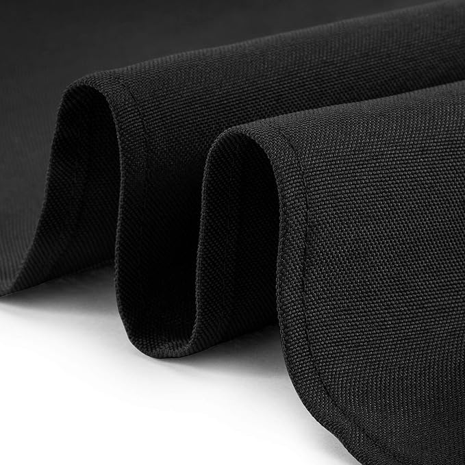 Lann's Linens - 70" Round Premium Tablecloth for Wedding/Banquet/Restaurant - Polyester Fabric Table Cloth - Black