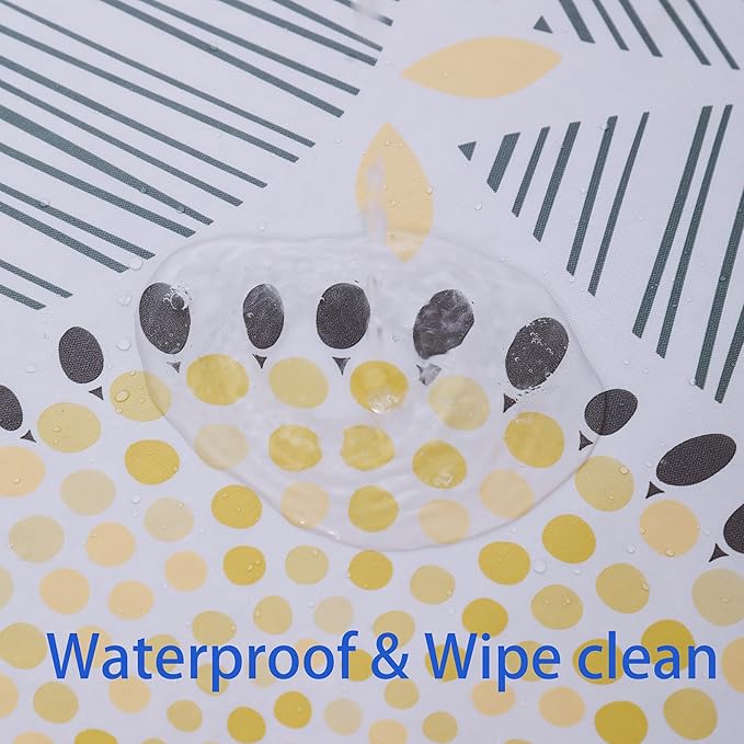 Walrus Round Vinyl Fitted Tablecloth with Flannel Backing Elastic Edge Design Table Cover Waterproof Oil-Proof PVC Table Cloth Stain-Resistant Best for 32"-36" Round