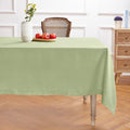 Solino Home Linen Tablecloth 60 x 156 Inch - 100% Pure Linen Chambray Olive Table Cloth for Rectangular Tables - Athena, Machine Washable Cloth Tablecloth for Spring, St Patricks Day