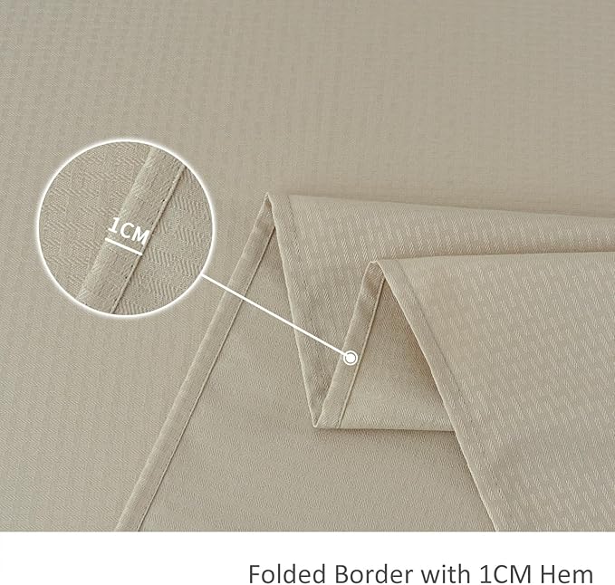 maxmill Rectangle Tablecloth Weaved Pattern Waterproof Spillproof Wrinkle Free Table Cloth, Kitchen Dining Tabletop Decoration, Fabric Table Cover for Holiday Parties, 52 x 70 Inch, Natural