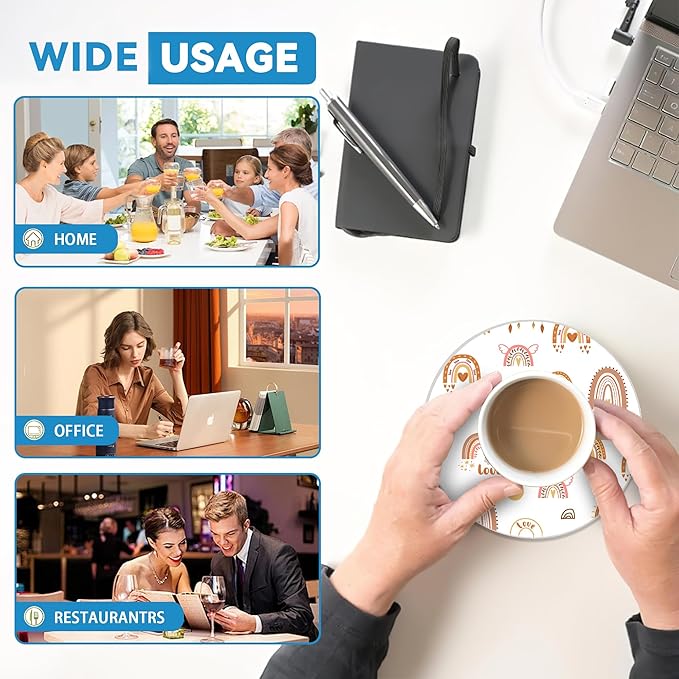 Drinks Coasters Set of 4, Boho Rainbow Round 4" Cup Coasters, Absorbent Ceramic Stone Coasters with Cork Base, Cute Coasters for Table Home Décor, Ideal Gifts for Women Men