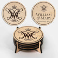 LazerEdge William & Mary Tribe Wooden Coaster Set - Maple Wood - Officially Licensed Product - 4-Pack