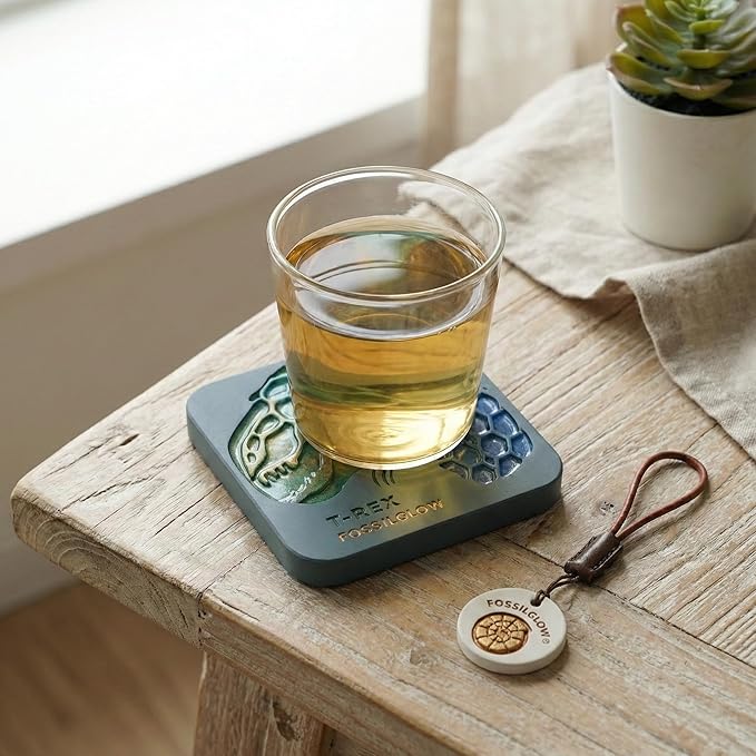 Handmade Concrete Square Coaster Gift Set – Minimalist Resin-Inlay Drink Coasters, Modern Stone Home Décor, Artisanal Gift for Coffee Table, Desk & Home Aesthetics