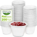 Small Paper Bowls 4 oz, 200 Pack Compostable Paper Bowls, Disposable Chili Bowl, White Bagasse Bowl for Ice Cream, Dessert, sauce