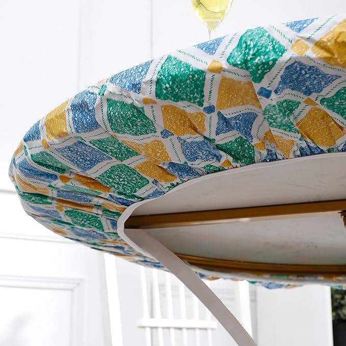 Walrus Round Vinyl Fitted Tablecloth with Flannel Backing Elastic Edge Design Table Cover Waterproof Oil-Proof PVC Table Cloth Stain-Resistant Best for 37"-44" Round