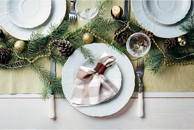 Wooden Napkin Rings Set of 12 Handmade Napking Holders for Dining Tableware, Thanksgiving, Party, Table Décor (Concave)