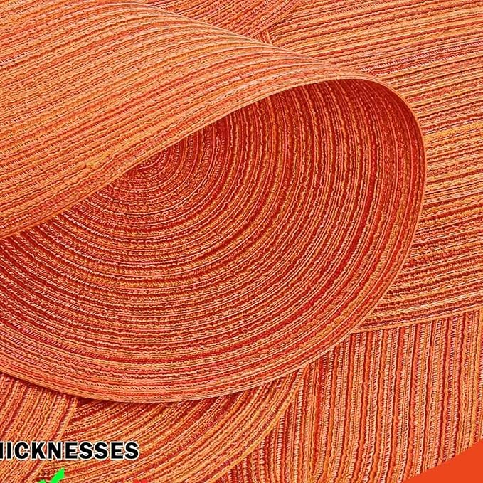 Noctiflorous Oval Braided Placemats Set of 8 Woven 12x18 Inch Non Slip Washable Heat Resistant Place Mats Tablemats for Dining Kitchen Party Daily Table Decor Dinner Mats (Fall Orange, 8)