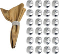 Silver Diamond Napkin Rings Set, Rhinestone Napkin Holder for Dining, Table Decorations,Wedding,Bling Cloth Holder Full of Crushed Diamond,Party of Table Setting Home Decor（24）