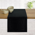 D'Moksha Homes Linen Black Table Runner 48 Inches - 100% Pure Linen Small Table Runner 14 x 48 Inch for Coffee Tables, Dresser, Spring, Easter - Machine Washable