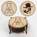 LazerEdge Appalachian State Mountaineers Wooden Coaster Set - Maple Wood - Officially Licensed Product - 4-Pack