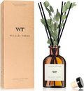 WEALD TRIBE Reed Diffuser Set for Bathroom Air Fresheners, Oil Diffuser Sticks with Flower | Eucalyptus & Mint Scent 4.0 fl oz Home Fragrance with Sticks Defusers | House Bedroom Office Shelf Decor