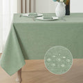 Rectangle Tablecloth Linen Textured Waterproof & Stain Resistant Table Cloth Wrinkle Free Decorative Fabric Farmhouse Table Cover for Dining/Party/Buffet/Wedding, 60 x 104 Inch, Sage Green