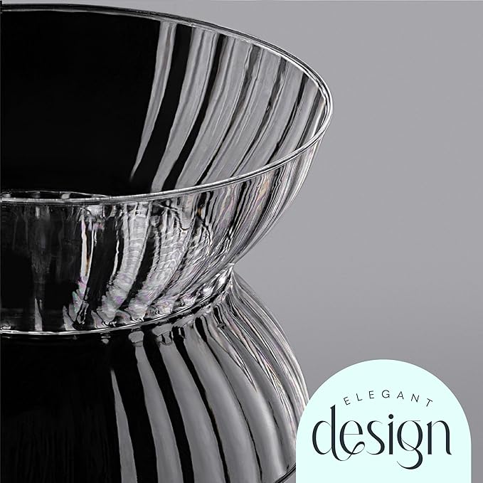 PLASTICPRO 50 Pack Small Plastic Bowls Crystal Like 6 oz Bowls Elegant Clear Plastic Bowls for Party and Occasions
