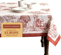Maison d' Hermine Table Cloth Rectangle Table 100% Cotton 60 x 90 Inches Fall Tablecloth Reusable Everyday Use for Thanksgiving Christmas Decorations Dining Farmhouse Party (Holy Jouy - Red)