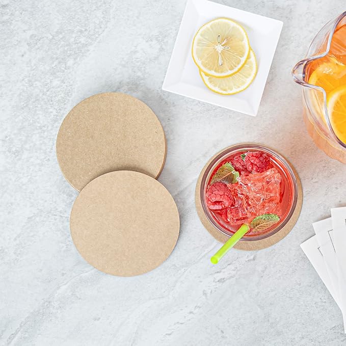 Restaurantware Paper Coasters 1000 Pack of 4 Inch Disposable Beverage Coasters Absorbent for Hot and Cold Drinks Kraft Coffee Cup Essentials for Table Decor, Kitchen, Home Patio or Living Room
