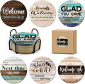 6 PCS Sarcastic Absorbent Cork Coasters for Drinks,Farmhouse Bar for Drinks with Holder,Funny Coasters to Protect Your Coffee Table,Gift for New Home Housewarming Bar Decor