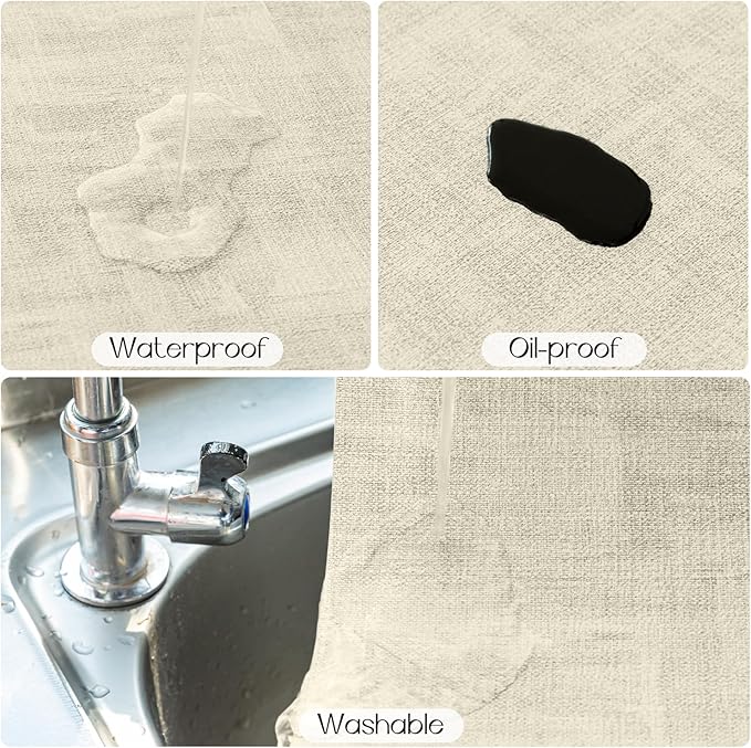Romanstile Reversible Vinyl Placemats Set of 4, Faux Leather 100% Waterproof Oil-Proof Wipeable Place Mats, Heat Resistant Dual Sided Table Mats for Kitchen/Dining/Party (Black Beige, 12 x 17 Inch)