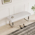 JIEXI Bedroom Bench, Bed end upholstered Bench, Indoor Corner Small Footstool with Metal Legs, for Kitchen entryway Dining Room and Living Room Window