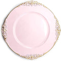 allgala 13-Inch 48-Pack Case Lot Heavy Quality Round Charger Plates-Floral Pink-HD80845