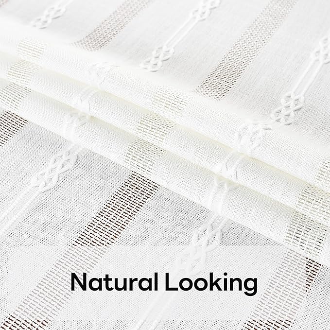 White Cotton Rectangle Tablecloth (52''x52'', 4 Seats) - Heavy Duty, Farmhouse Vintage, Washable