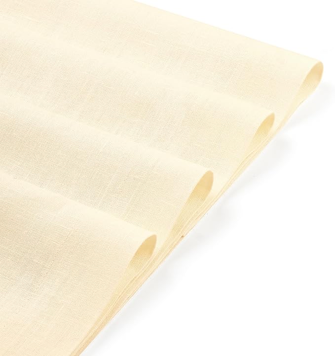 D'Moksha Homes Linen Vanilla Cream Placemats Set of 4-100% Pure Linen Placemats 14 x 19 Inch for Spring, Easter - Handcrafted and Machine Washable