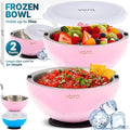 Vora 35oz Dip Chiller Bowl with Lid | 2 Pack Pink Stainless Steel Chilled Serving Bowl Keep Dips, Salads, and Appetizers Perfectly Cold with Leak-Resistant Ice Bowl for Effortless Hosting
