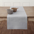 Solino Home Linen Soft Grey Table Runner 72 Inches Long - 100% Pure Linen Hemstitch Table Runner 14 x 72 Inch for Dresser, Dining, Spring, Easter - Classic Hemstitch