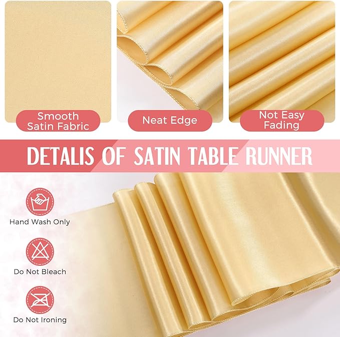 Breling 8 Pack Pink and Gold Disposable Plastic Tablecloths and Satin Table Runner Set, 54 x 108 Inch Tablecloth, 12 x 108 Inch Table Runners for Wedding Graduation Birthday Baby Shower