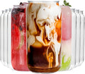 Nervure 12 Pack Can Shaped Plastic Cups - 16oz Classic Drinking Cups - Beer Can & Iced Coffee Tumbler - Smoothie, Boba Tea, Cocktail