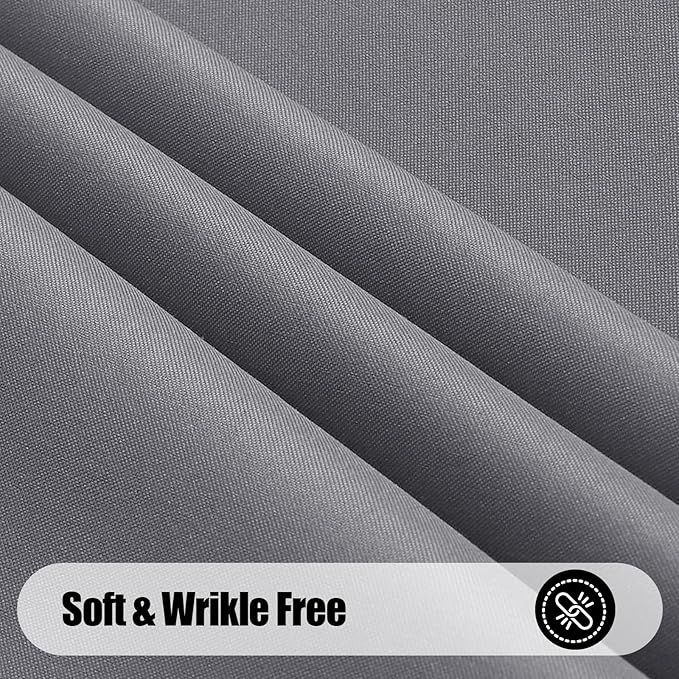 Smiry 4 Pack Rectangle Table Cloth, Waterproof Anti-Scratch Polyester Tablecloth, Decorative Washable Fabric Table Cover for Dining, Buffet, Parties and Outdoor, 60x102, Grey