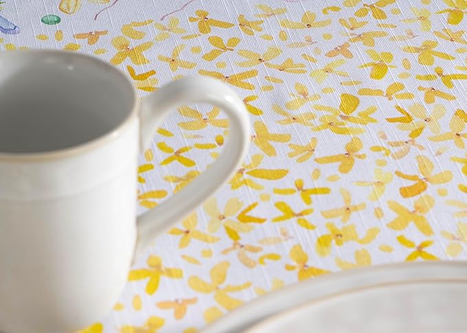 Maison d' Hermine Table Cloth Rectangle Table 100% Cotton 70 x 108 Inches Tablecloth Reusable Decorative for Dining Room Farmhouse Home Valentines Day Decorations Spring Summer - Easter Zest