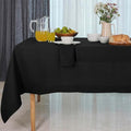 D'Moksha Homes Black Linen Tablecloth 60 x 156 Inch - 100% Pure Linen Tablecloth for Rectangle Tables - Machine Washable Table Cloth for Spring, Easter