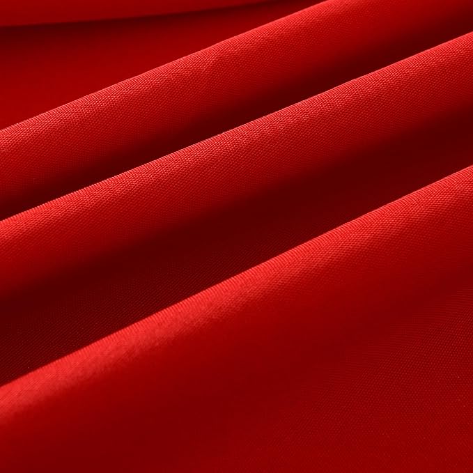 6-Pack Round 120-inch Red Table Cloths, Solid Stain and Wrinkle Resistant Circular Tablecloth, Premium Plain Weave Polyester Fabric Table Linen Covers for Hotel, Banquet