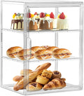 Attelite Pastry Display Case, Large Bread Box for Kitchen Countertop, 3 Layers Adjustable Clear Bread Storage with Magnetic Door, Bread Container for Bread, Bagel, Donut