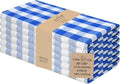 Urban Villa Cotton Dinner Napkins Set of 6, Highly Absorbent 20x20 Inches Premium Cloth Napkins Hotel Quality Reusable & Washable Table Dinner Napkins for Home & Weddings - Blue/White, Checks