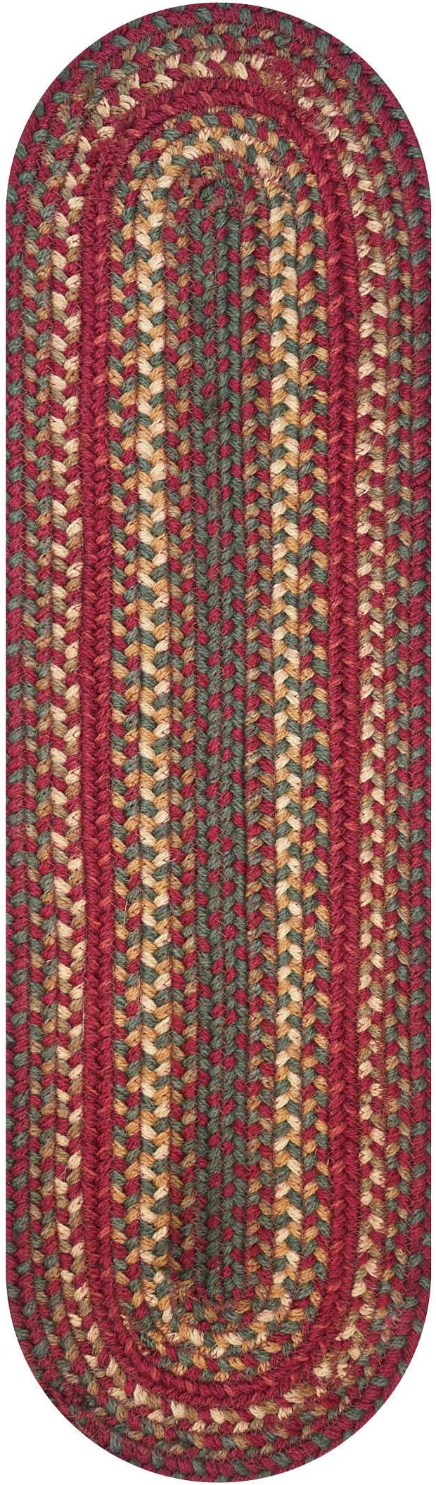 Homespice Cider Barn Oval Table Runner - 11"x36", Red - Handcrafted with Jute - Rich Colors, Easy to Clean, Durable and Protects Furniture