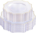 COLOSUS 100pcs Clear and Gold Plastic Plates Disposable Heavy duty Plastic Party Plates set Include 50 dinner plate and 50 dessert/salad plate for party/wedding